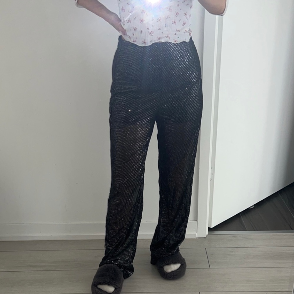 Sequin trousers (semi through)